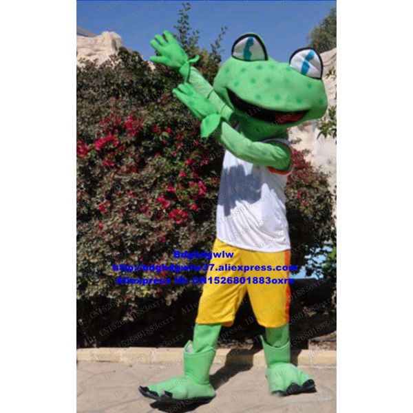 Costumi mascotte Rana verde rospo Bufonid rana toro Costume mascotte adulto personaggio dei cartoni animati Parco giochi Cortile scolastico Pianificazione e promozione Zx1499