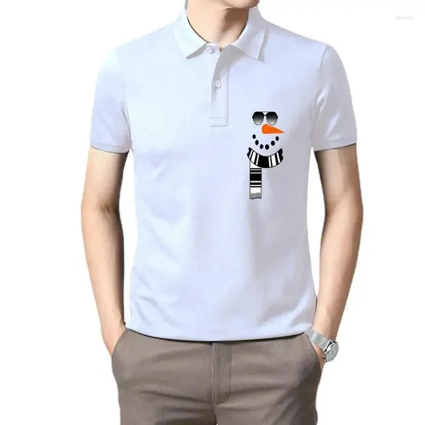 Polos masculinos boneco de neve óculos de sol e cachecol camiseta inverno natal