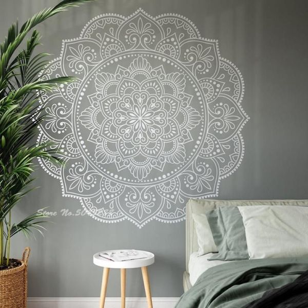 Adesivos de parede mandala decalque design boho chique decoração quarto yoga presente moda papéis de parede z329247b