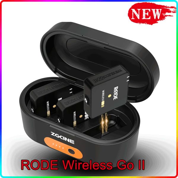 Mikrofone RODE Wireless Go II Dual Lavaliers Mikrofon Wireless Sender Kit Empfänger Für Slr Kamera Handy Vlog Live Video