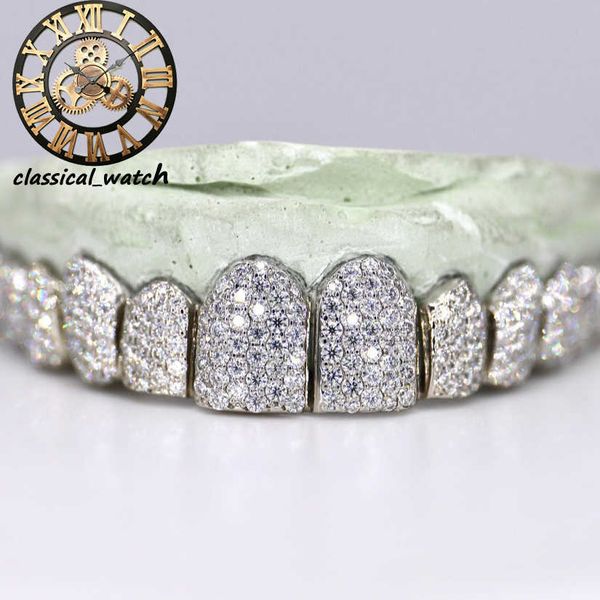 12 On 12 Vvs Moissanite Diamond Grillz с льдом, украшения в стиле хип-хоп для рэперов, персонализированная решетка радиатора