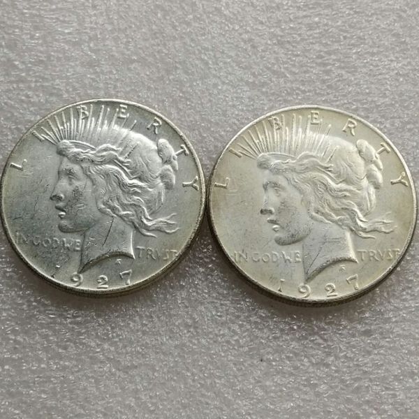 Moneta da copia a due facce del dollaro della pace del 1927 testa a testa degli Stati Uniti - 202a