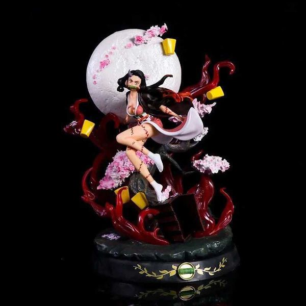 Figuras de brinquedo de ação Figura de anime 32 cm GK para Demon Slayer Kamado-Nezuko Blood Demo art Estátua de figura de ação coleção modelo brinquedo infantil ldd240312