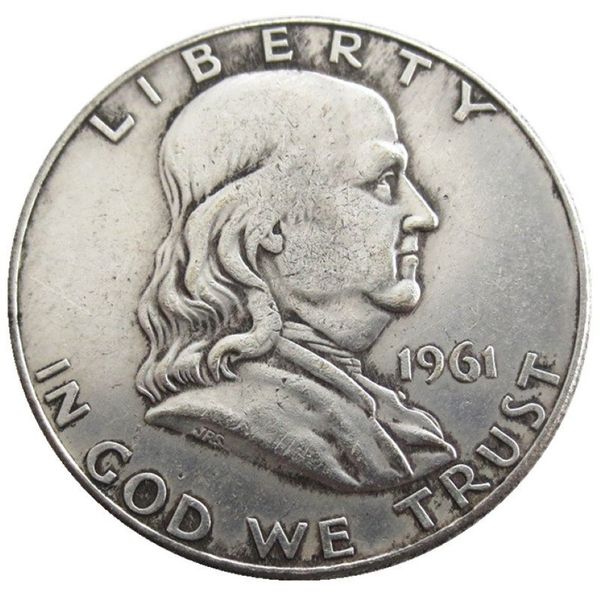 Eua 1961pd franklin meio dólar artesanato banhado a prata cópia moeda enfeites de latão decoração para casa acessórios253z
