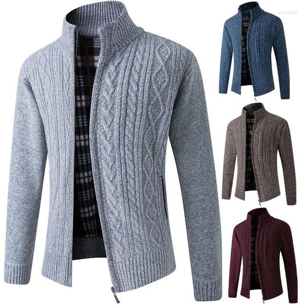 Suéter masculino outono moda masculina cor pura tricô cardigan jaqueta logotipo solto jovem outono/inverno suéter