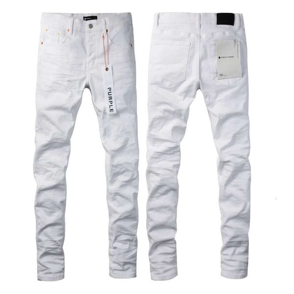 Jeans Purple Brand Herren Jeans Slim Fit Skinny Solid White Denim Hose Streetwear Hose 383