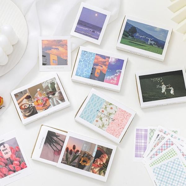 Diğer Sanatlar ve El Sanatları 50pcs Ins Malzeme Kağıt Estetik Kawaii Dekoratif DIY Scrapbooking Günlük Gerekçesi Diary2714