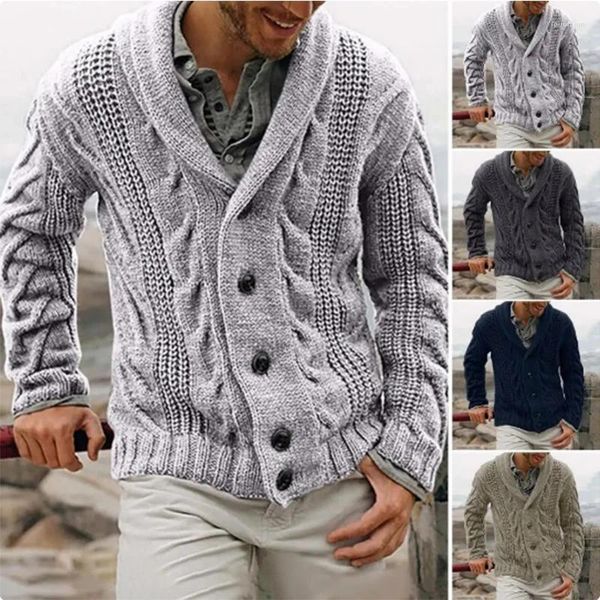 Suéter masculino outono e inverno casacos jaqueta malhas single-breasted moda casual cardigan roupas quentes tamanho grande