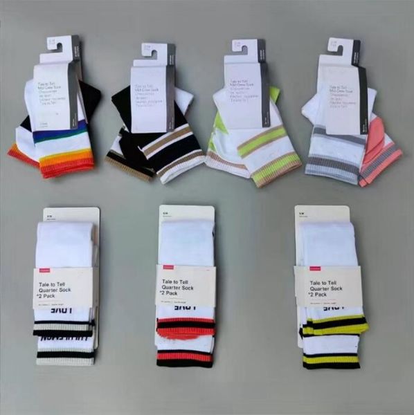 Lange Frauen Baumwolle Yoga Socken Klassische Knöchel Brief Atmungsaktive Sport Socke Mode Gedruckt Regenbogen Herren Basketball Socken