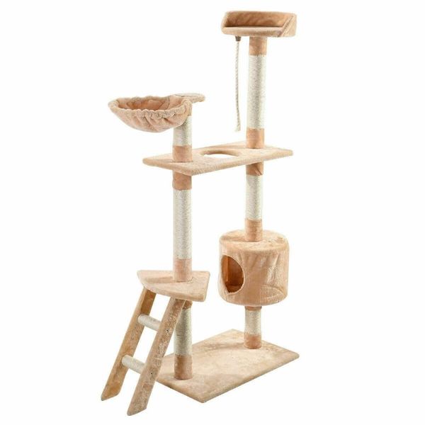 60 pollici Kitten Pet House Amaca Cat Tree Tower Condo Scratcher Furniture Tool233F