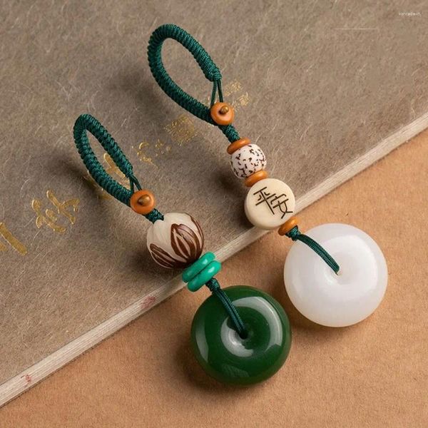 Schlüsselanhänger Auto Schlüsselanhänger Frauen Tasche Anhänger Hängeseil Pendent Jade Geschenk Schlüsselanhänger Lanyard Sicherheitsschnalle Schlüsselanhänger Handy