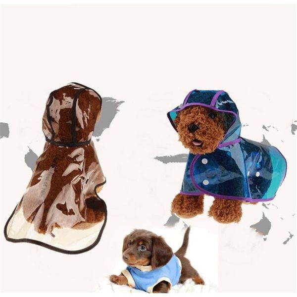 Cão vestuário fino transparente capa de chuva inverno roupas quentes para pugs roupas para animais de estimação impermeável perro cães bonitos impermeável coat190o