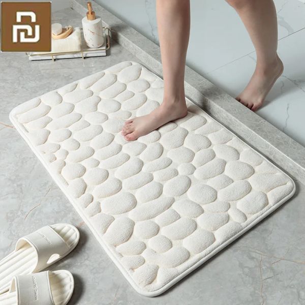 Kontrol 2022 Mijia Cobblestone Kabartmalı Banyo Banyo Mat Slip Halılar Küvet Yan Zemin Halı Duş Odası Puafat Bellek Köpük Pad