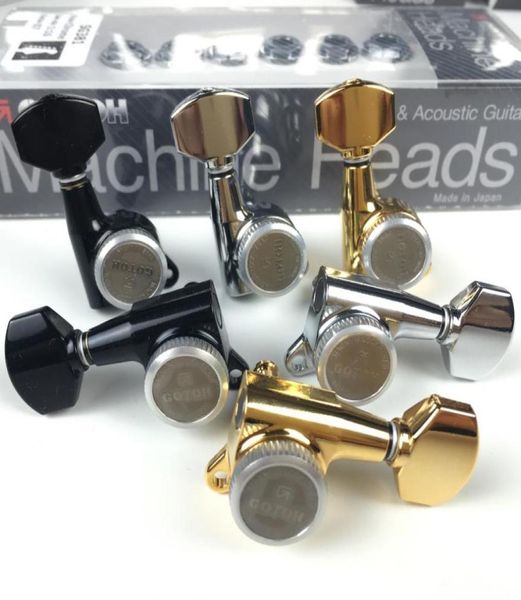 Orijinal Gotoh SG38107MGT ELEKTRİK GİTAR KİLİT KİLİT MAKİNESİ KAPAKLARI TUNER KROME SİYAH Gümüş Tuning Peg Gitar Parçaları6841548