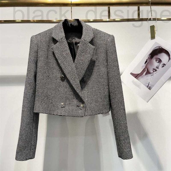 Ternos femininos Blazers designer Outono e Inverno Novo GUC South Oil Mil Pássaros Padrão Estilo Design com Botão de Metal Casaco Curto CIA7