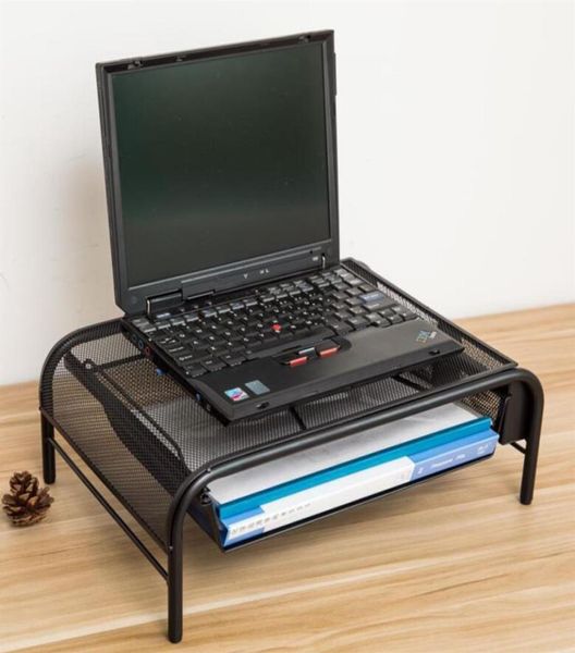Epacket Metal Grid Laptop Stand Rack de armazenamento de mesa com monitor de tela de gaveta Rack elevado283V1702199