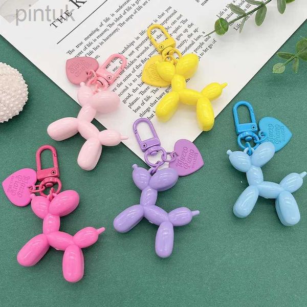 Portachiavi Cordini Moda Arte Trendy Jelly Balloon Dog Colorato acrilico Portachiavi Borsa Ciondolo Cartoon Creativo Amore Piccolo cucciolo Portachiavi con ciondolo ldd240312