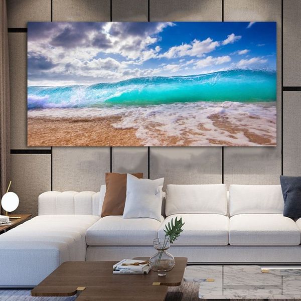 Pintura de parede paisagem cartazes e impressões arte em tela seascape nascer do sol fotos para sala estar moderna decoração casa mar beach322j