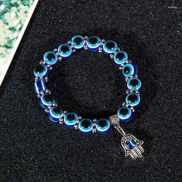 Charm-Armbänder, blaue Augen, Fatima-Hand-Armband, Damenmode, Metall-Accessoires, Amulett, Party-Schmuck