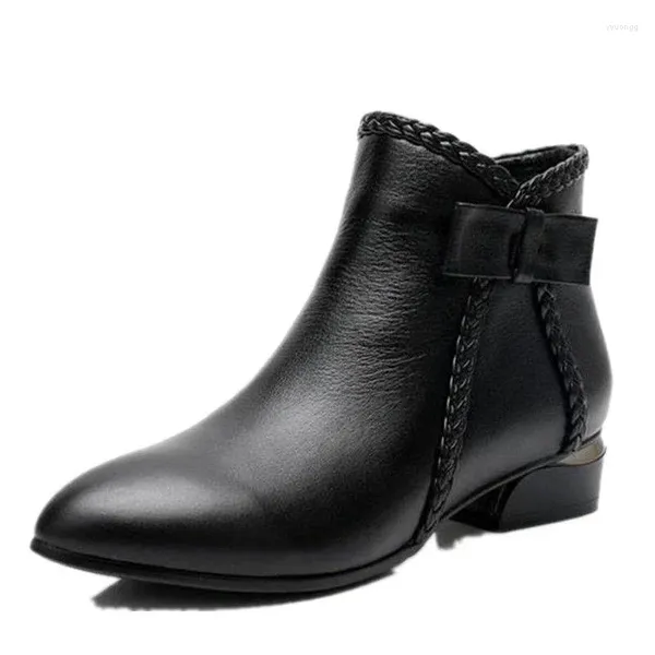 Модельные туфли, весна-осень 2024, черные большие женские одинарные ботинки с круглым носком и боковой молнией, кожаный верх, универсальный однотонный высокий каблук