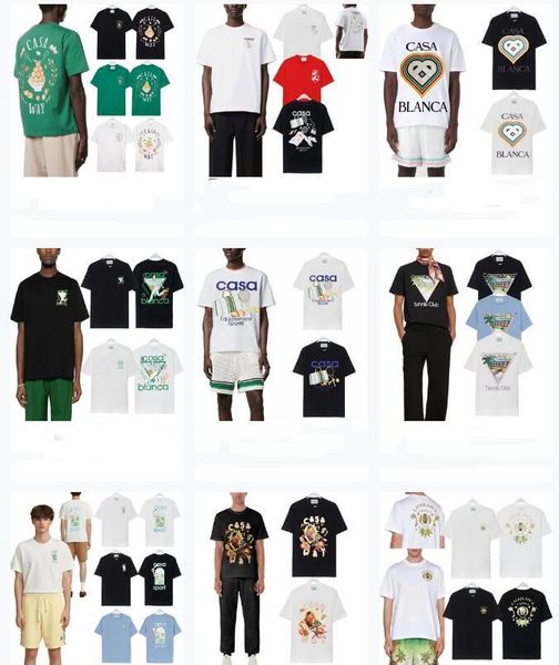 2024 Kazabaş Tişörtlü Erkekler Tasarımcı Tişörtler İlkbahar Yaz Yeni Stil Yıldızlı Kale Kısa Kollu Casa Erkekler Tenis Kulübü ABD Boyutu S-XXXL