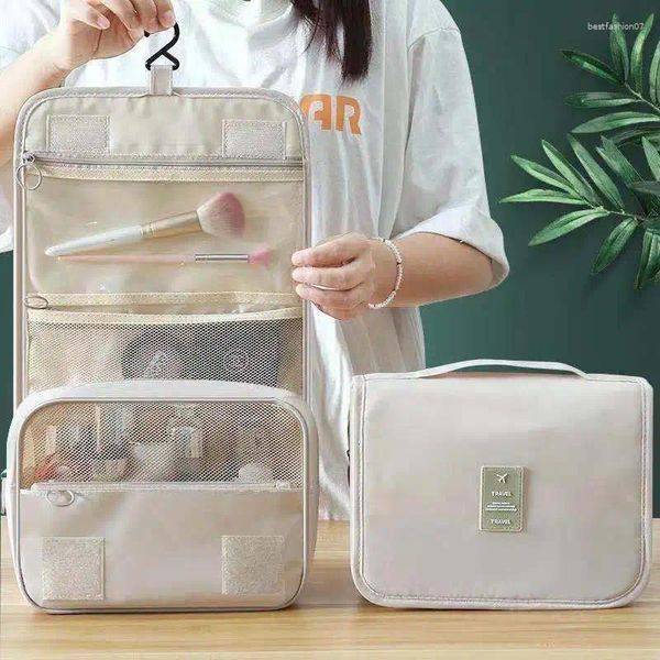 Kozmetik çantalar seyahat büyük tuvalet çantası asabilir su geçirmez makyaj kılıfları banyo malzemeleri organizatör taşınabilir depolama