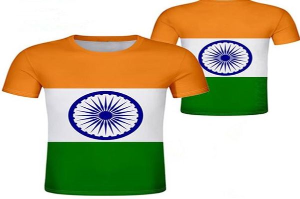 Hindistan T Shirt DIY Özel Yapım İsim Numarası Ind Tshirt Nation Flag Hintçe Cumhuriyeti Hint Koleji Baskı Po Kıyafetleri7253067