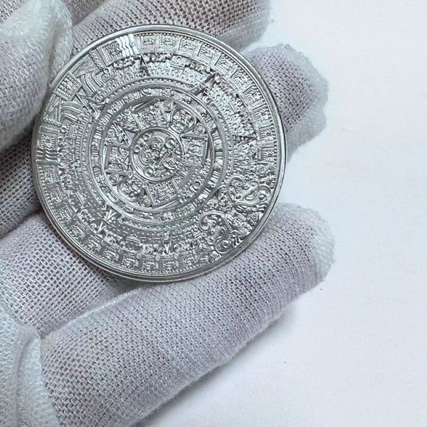 10 PZ Altre Arti e Mestieri Non Magnetici 1 OZ Maya Indiano Placcato Argento Decorazione Moneta Maya Commemorativa275h