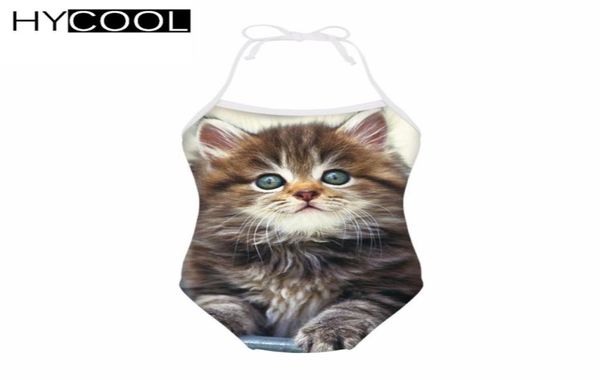 HYCOOL Maiôs de uma peça para meninas crianças roupa de banho fofa de gato siamês estampado trajes de banho para crianças bebê biquinis terno de natação 2757279