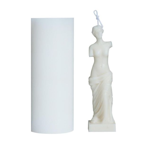 Arte corpo vela molde feminino vela molde de silicone fragrância em forma humana deusa vela fazendo cera gesso molde artesanal2489