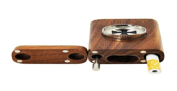 Kit de fumaça de tabaco de madeira natural inteira, 96mm, com mini moedor, limpador de cachimbo de metal, cerâmica, um lançador 3 em 1, dugout5121154