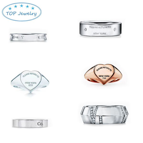 Anel de amor de coração de alta qualidade S925 prata esterlina anel de diamante original joias de marca de luxo mulheres homens anel não alérgico joias de moda originais presente de casal