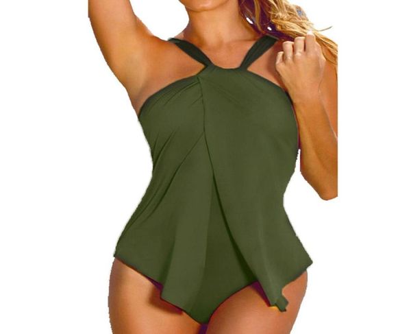 Intero 2017 Bikini costumi da bagno donna Costume intero Monokini Tankini imbottito XXL XXXL Plus Size Donna Costumi interi EA144324730