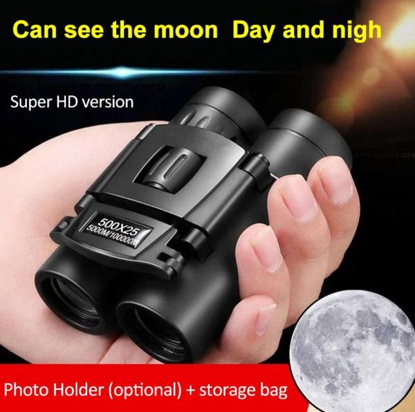 Mini binóculos 500x25 micro telescópio lentes hd vidro óptico foco ajustável com suporte para telefone tirar foto ferramenta de resgate de vídeo f4441374