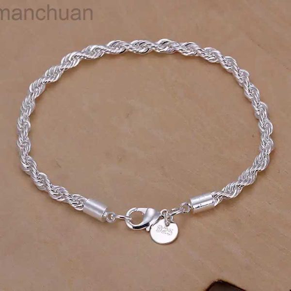 Pulseira nova cor de prata jóias para mulheres e homens moda prata cor corrente charme flash torcido corda pulseira jóias pulseira h207 ldd240312