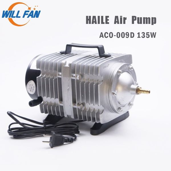 Will Fan Hailea Air Pump Aco-009D 135w Электрический магнитный воздушный компрессор для лазерного резака 125L min Кислородный насос Fish327L