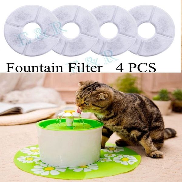 Filtro de fonte para gato de estimação, 4 peças de filtros de carvão ativado, substituição de filtro de carvão para fonte para cães e gatos, animais de estimação, água potável284f