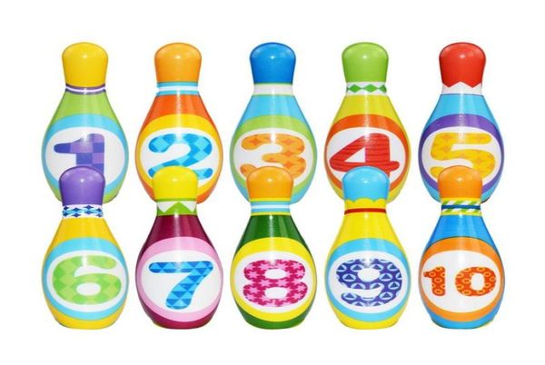 1 Set Birilli e palline da bowling Divertimento sicuro PU Giocattolo educativo per bambini Piccoli Bambini Giocattolo da esterno o da interno Sportsqqq4965556