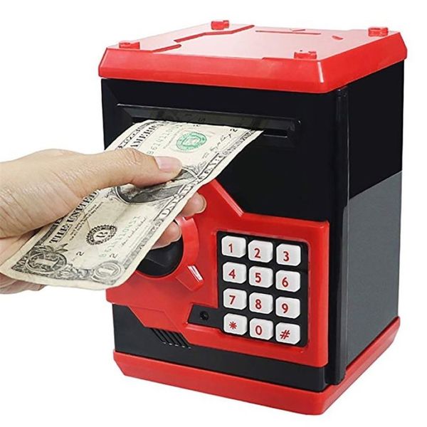 Elektronik Piggy Bank Güvenli Para Kutusu Çocuklar İçin Dijital Para Para Kutusu Nakit Tasarruf Güvenli Mevduat ATM Makinesi Çocuklar İçin Doğum Günü Hediyesi LJ2012284G