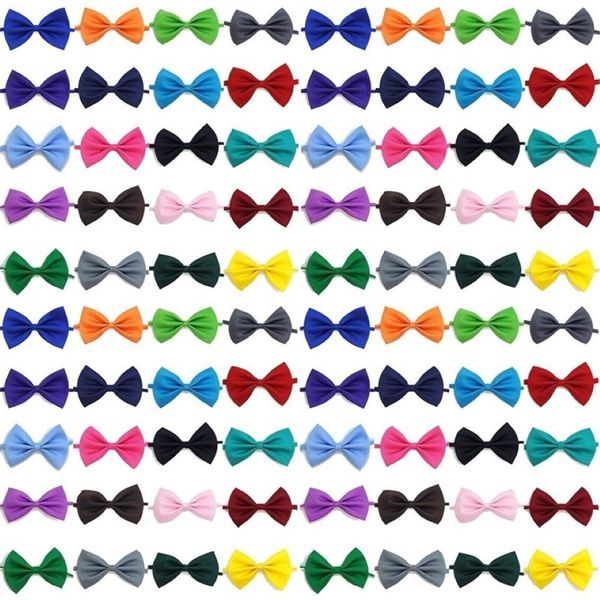 Tutto 100 Pz Regolabile Dog Cat Bow Tie Cravatta al collo Pet Dog Bow Tie Cucciolo Archi Collare di alimentazione per collare gattino Accessori per animali domestici 20278h