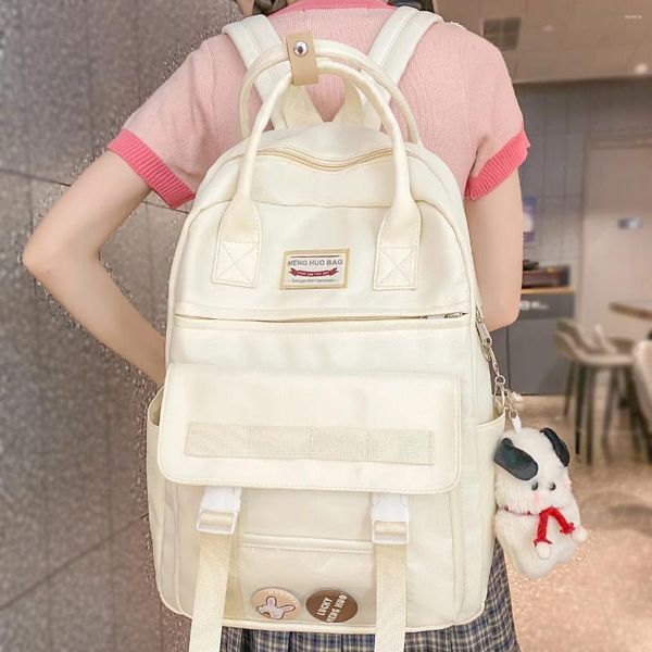 Okul çantaları şeffaf kadın kawaii seyahat su geçirmez kitap çantası kız naylon çanta bayan moda sevimli dizüstü bilgisayar kadın kolej sırt çantası moda