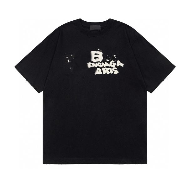 Designer de moda masculino tshirts t-shirt de camiseta de algodão camisetas casuais de manga curta pintada de graffiti tsshirt de luxo de luxo