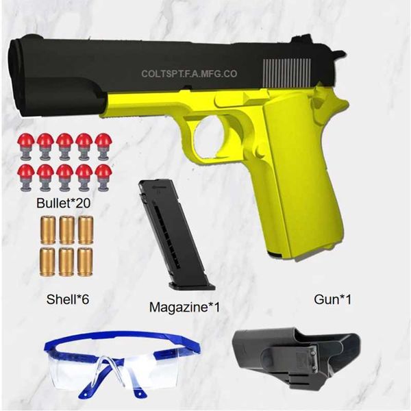 Gun Toys Cara novo.M1911 arma automática de brinquedo para balas macias, arma de tiro, brinquedo para meninos 240307