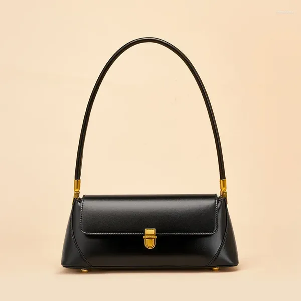 Вечерние сумки, осенняя винтажная женская сумка из натуральной кожи, 2024, высокое качество, классическая французская сумка подмышки, женская на одно плечо, Bolso