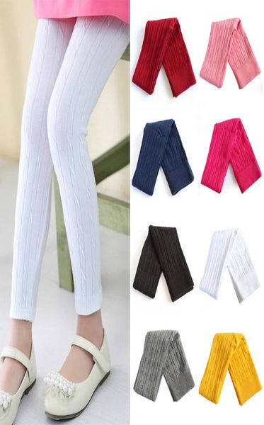 Crianças leggings elásticas 9 cores sólidas calças apertadas meninas grandes primavera outono calças de malha adolescentes criança collants eua 0606096149187