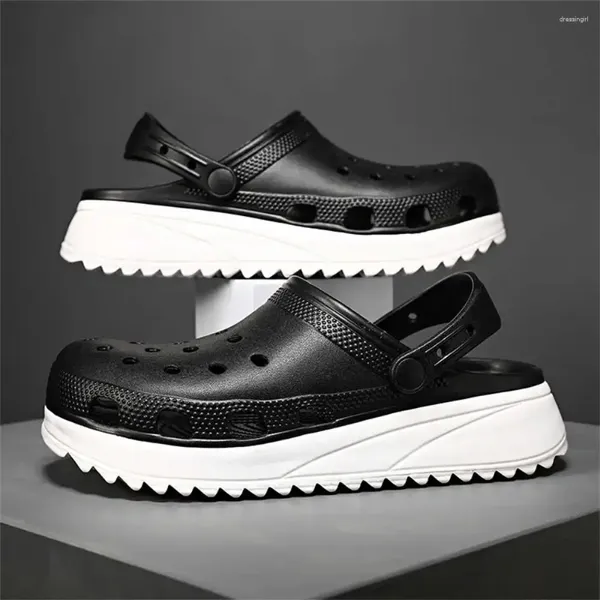 Sandalet Yüksekliği Artan Tıkanmış İnsan Terlikleri Ev Erkekler Siyah Kauçuk Su Ayakkabıları Sporları Spor Kawaiis Sneecker Shooes