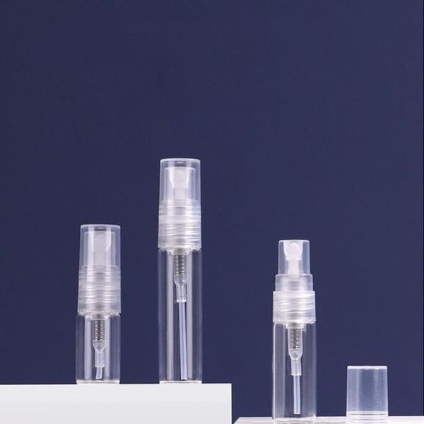 2 ml 3 ml 5 ml transparente Mini-Sprühflasche, leer, klar, nachfüllbar, Reise-Parfüm-Zerstäuber, tragbare Glasfläschchen