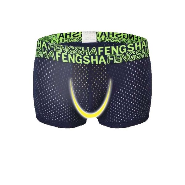 Cuecas buraco malha homens shorts b slips b boxers cintura baixa sexy mens nylon respirável tecido de secagem rápida u-convexo bolsa juventude boxershorts gg