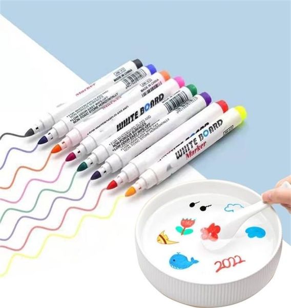 812 Renkler Büyülü Boyama Kalem Su Yüzen Doodle Pens Çocuklar Çizim Erken Eğitim Sihirli Beyaz Tahta İşaretleri 220804538392