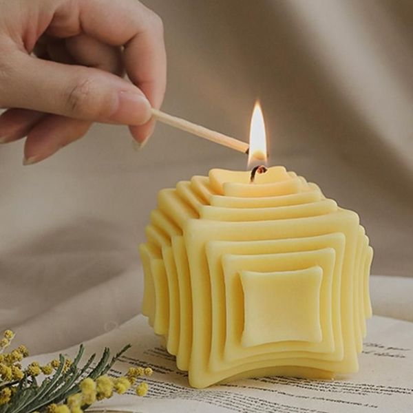 Handwerk Werkzeuge Geometrie Kerze Silikon Form Handgemachte Ornament Gips Seife Aroma Wachs Für Die Herstellung Von Mousse Kuchen Home Decor235G